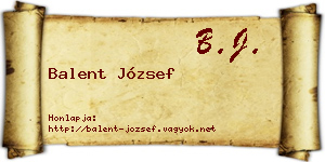 Balent József névjegykártya